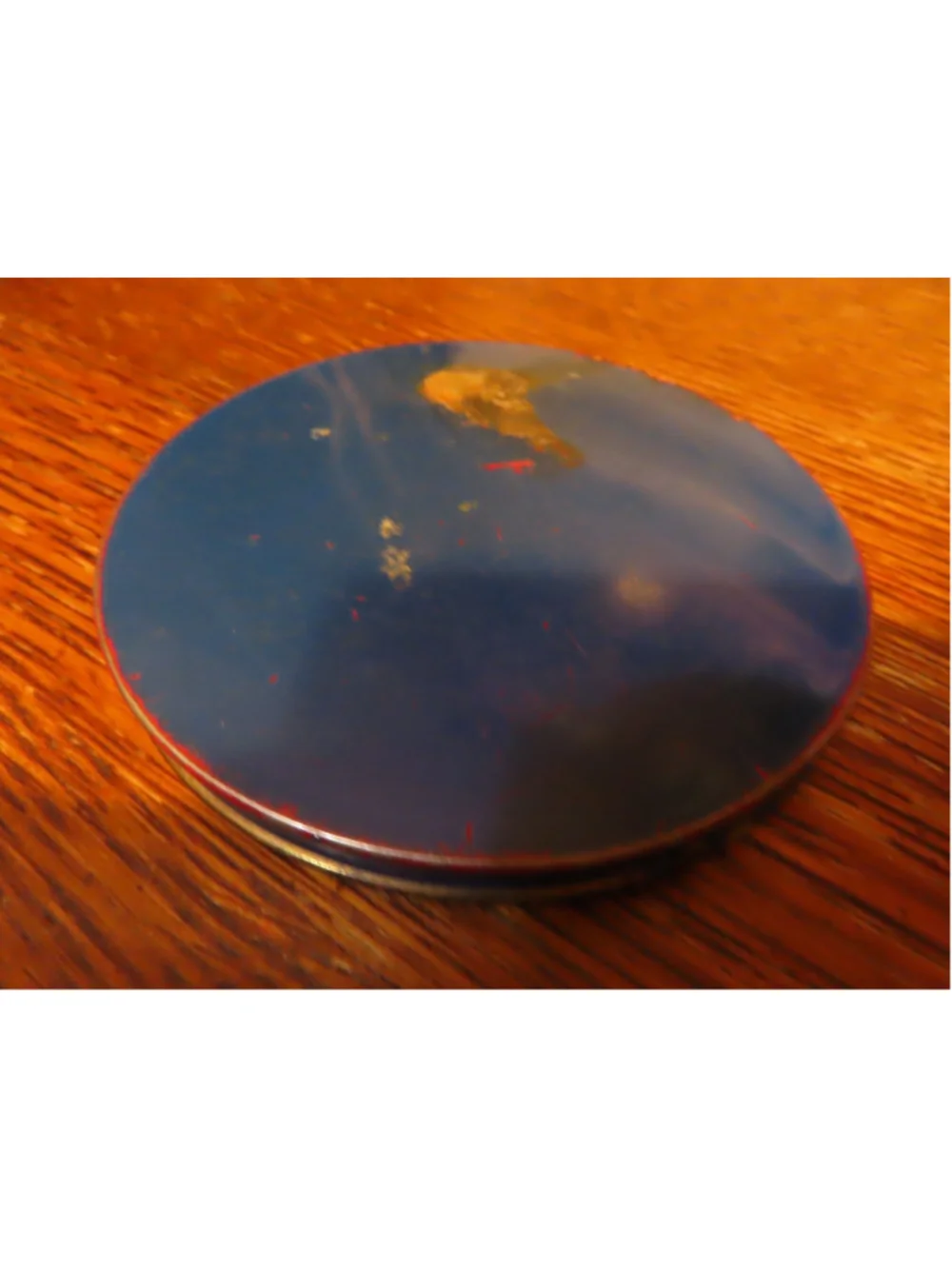 Estimated 1930s Metal Powder Compact Make Up Container Mirror